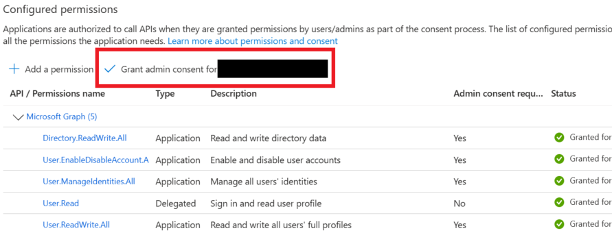 Example grant admin consent