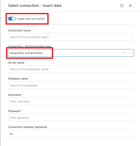 PostgreSQL Connection - Standard