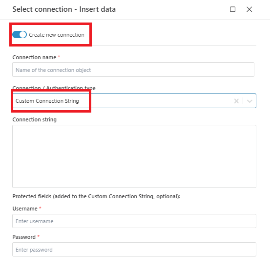 PostgreSQL Connection - Custom String